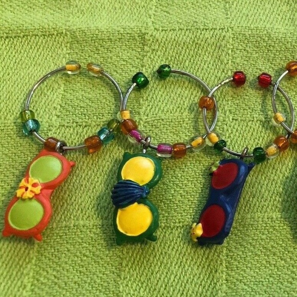 Other - Sun Glasses, Glass Wine Markers Charms Set of 6